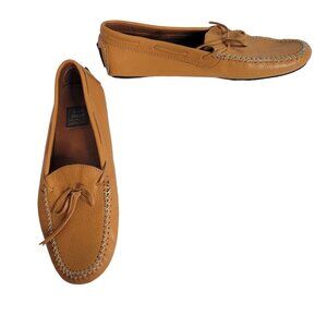 André Assous Womens Size 8.5 Loafers Leather Driving Moccasins Tan Made In Italy